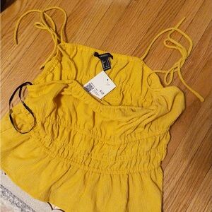Forever 21 Mustard Smocked Camisole